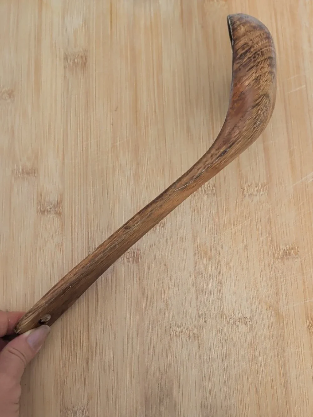 Handcrafted Wooden Spoon Or Ladle - Warm Brown